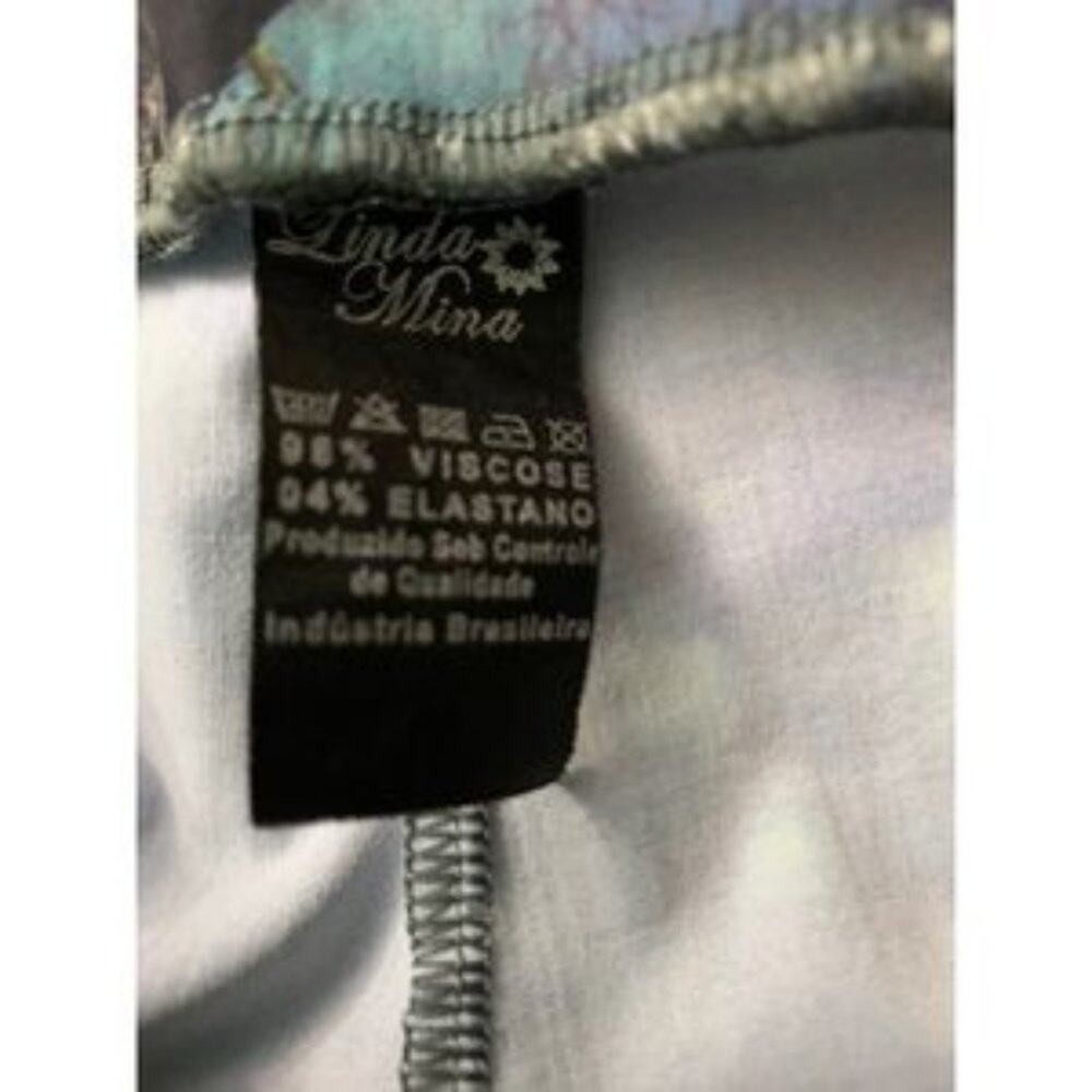 Linda Mina Palm Tree & Sun Tropical Leggings Size Small - Picture 4 of 5